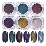 NICOLE DIARY 6Colors 3D Cat Eye Magnet Nail Powder Magic Magnetic Glitter Dust UV Gel Manicure Nail Art Pigment With Magnet