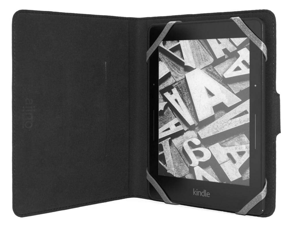 aiino - Daily Case for Kobo & Kindle 6 from 6.8" to 8", Silicone Interior, Magnetic Clasp, Designed for Amazon Kindle & Kobo e-Readers, Protective Case, e-Reader Accessories - Black