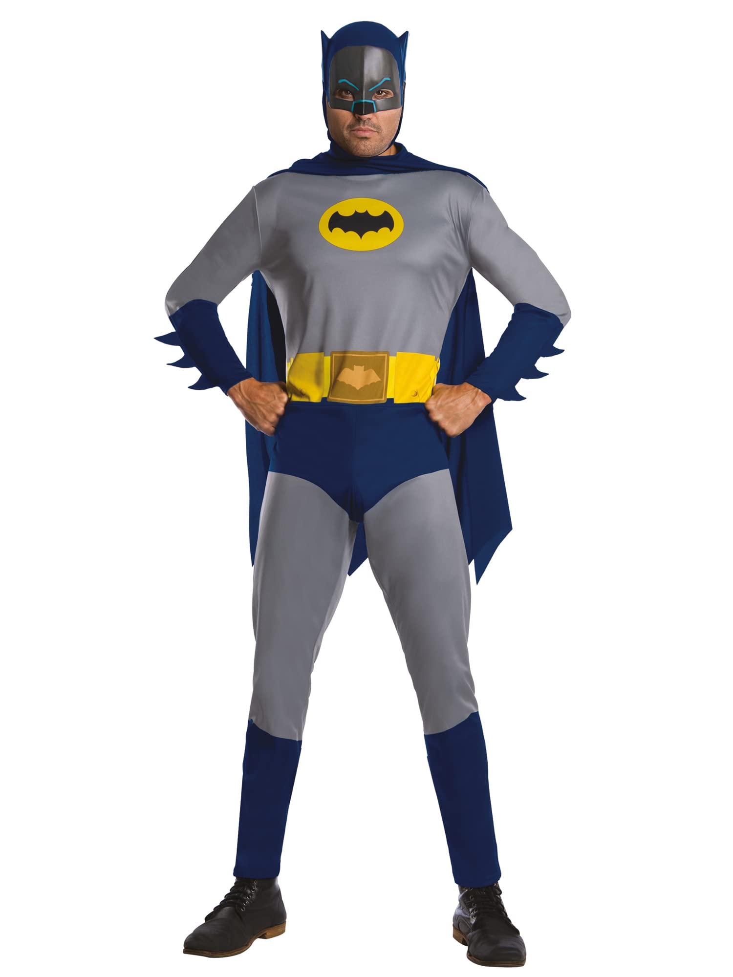 Rubies Official DC Comic Batman 1966 Version, Super Hero Adult Costume, Size Men's Standard Chest 36-42 inch Halloween