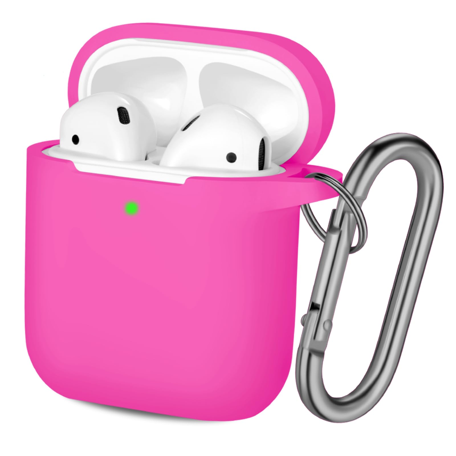 Photo 1 of Hamile Cover Compatible with AirPods Case, Soft Silicone Protective Covers Skin (Front LED Visible) Designed for Airpod 2/ AirPod 1 Cases with Keychain Accessories, Women Girls Men Boys,Rose