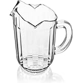 New Star Foodservice Plastic Restaurant-Grade Water Pitcher with 3 Spouts, 60-Ounce, Clear