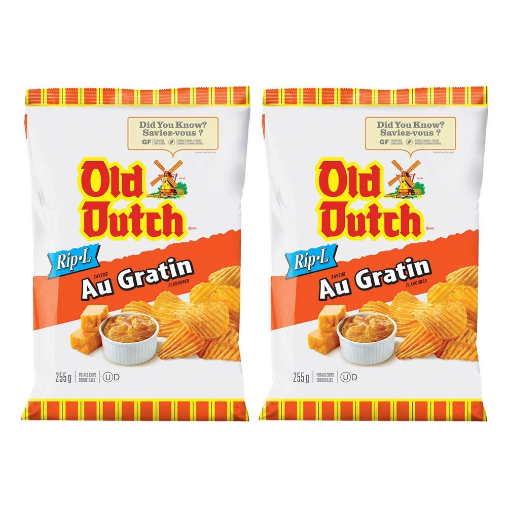 Amazon Com Old Dutch Rip L Au Gratin Potato Chips 255g 8 9oz 2 Pack Imported From Canada