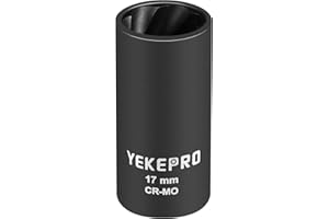 17mm 1/2" Drive Lug Nut Remover for Damaged, Rusted, Nuts & Screws, Twist Socket, 1 Piece