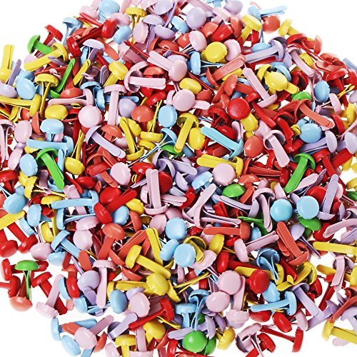 Color Scissor 500 Pieces Mini Brads, Round Metal Assorted Colors Brad