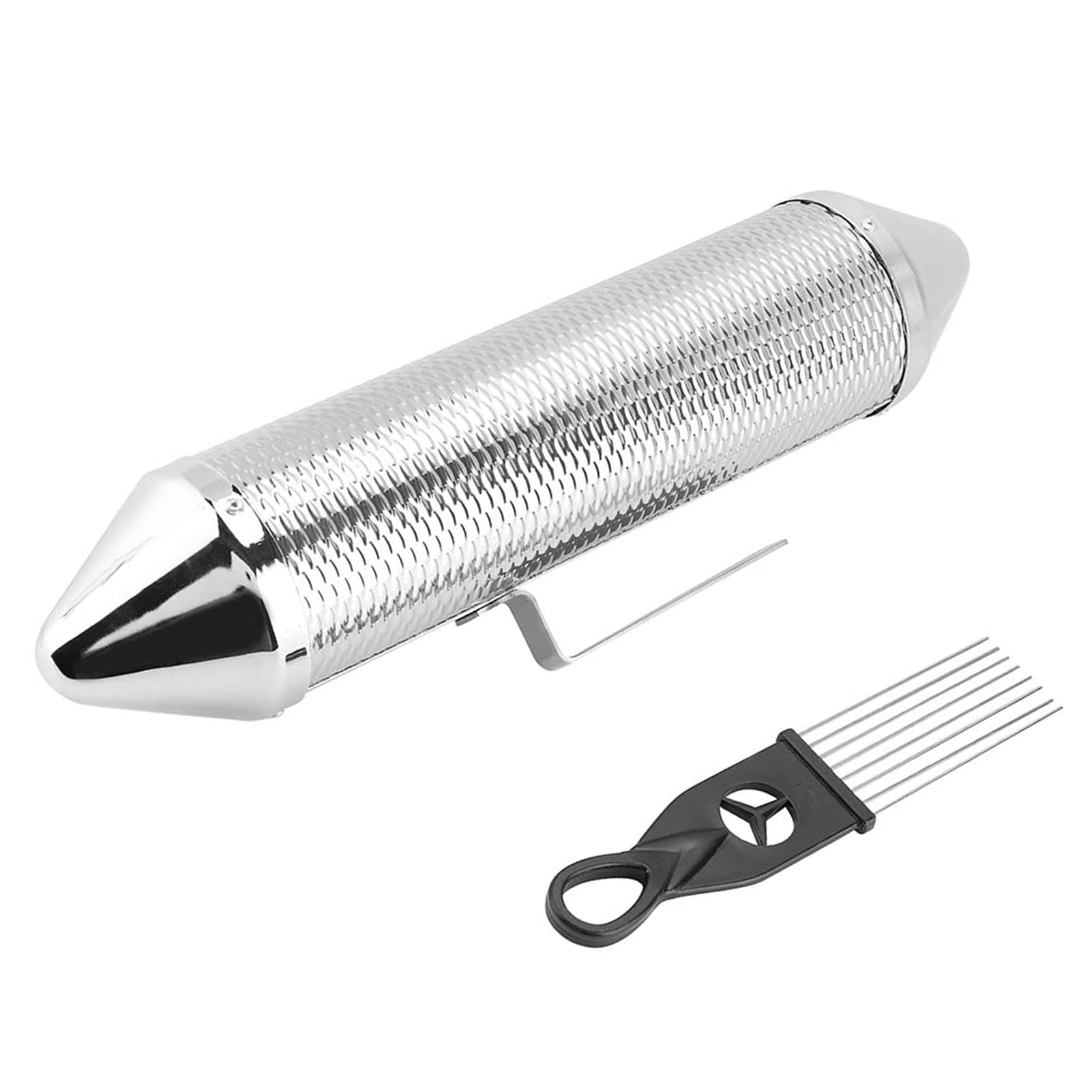Guiro Shaker,Stainless Steel Metal Guiro Musical Percussion Instrument with Scraper Professional Band Accompaniment Musical Guiro Training Tool