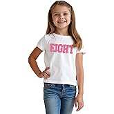 Ritatte Birthday Girl Shirt Kids Girls 5th 6th 7th 8th 9th 10th T-Shirts Sequin Embroidered Party Outfit 5-10 Years