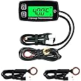 Runleader Digital LCD Engine Temp Gauge,Dual Temperature Record,Backlight Display,User Shutdown,Battery & External Power Supply for Generator Motorcycle Dirtbike ATV Outboard Motor Marine
