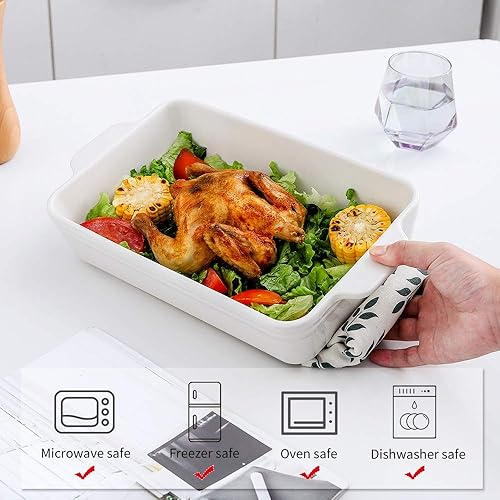 KOOV Bakeware Set, Ceramic Baking Dish Set, Rectangular Casserole Dish Set,  lasagna Pan, Baking Pans Set for C
