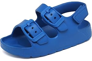 INMINPIN Toddler Boys Girls Buckle Sandals Comfort Open Toe Sandal with Adjustable Back Strap