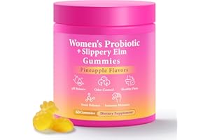 BURMINY Her Juicy Feminine Probiotics Gummies, Premium Feminine Balance Probiotics with Slippery Elm for Women's pH Balance and Freshness – Support Daily Wellness & Comfort 60 Pineapple Gummies