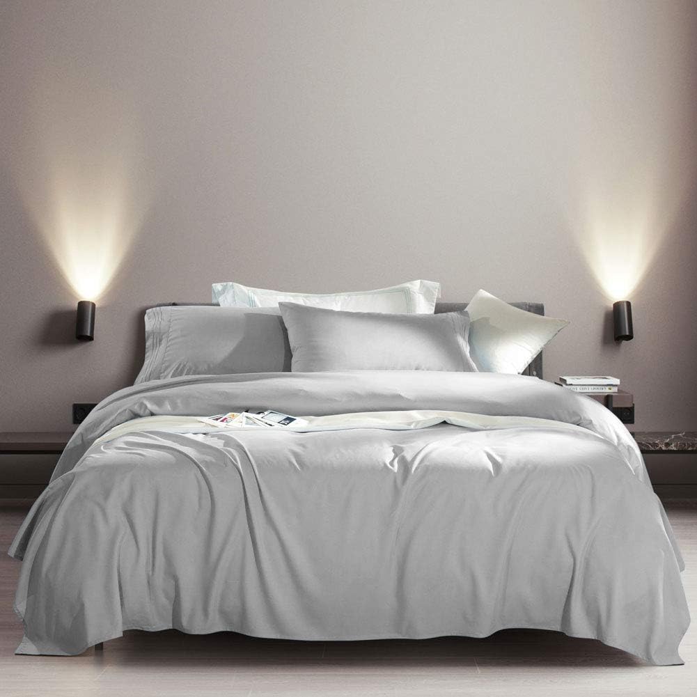 SONORO KATE Bed Sheet Set Super Soft Microfiber 1800 Thread Count Luxury Egyptian Sheets Fit 18-24 Inch Deep Pocket Mattress Wrinkle and Hypoallergenic-6 Piece (Grey, Queen): Home & Kitchen