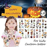 Halloween Themed Waterproof Temporary Tattoos for Kids, 72PC Halloween Tattoos, Party Decoration Supplies,Summer Vacation Fun, Gift（10 sheets）