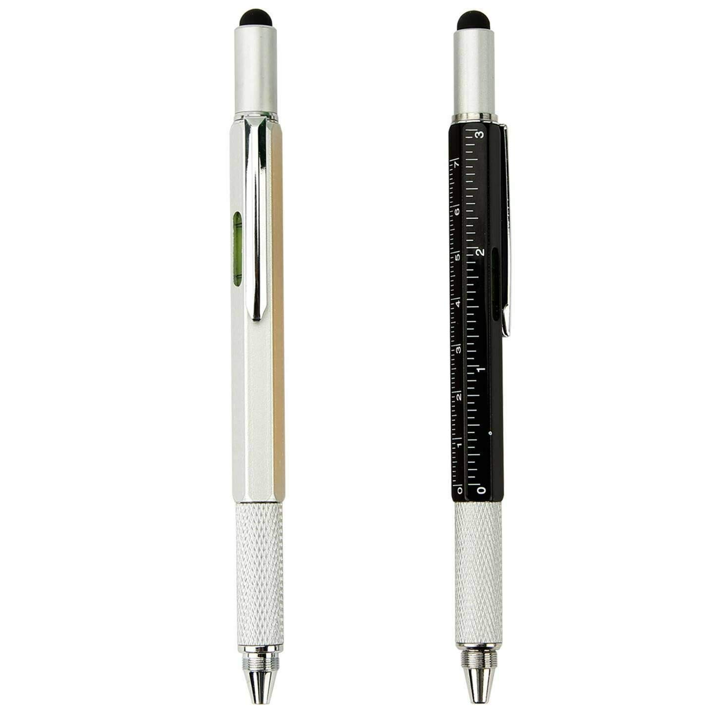 Photo 1 of [2-Pack] 5-in-1 Universal Touch Screen Stylus + Ballpoint Pen + Ruler + Level + Screwdriver for Phone Tablet PC iPhone iPad Samsung LG