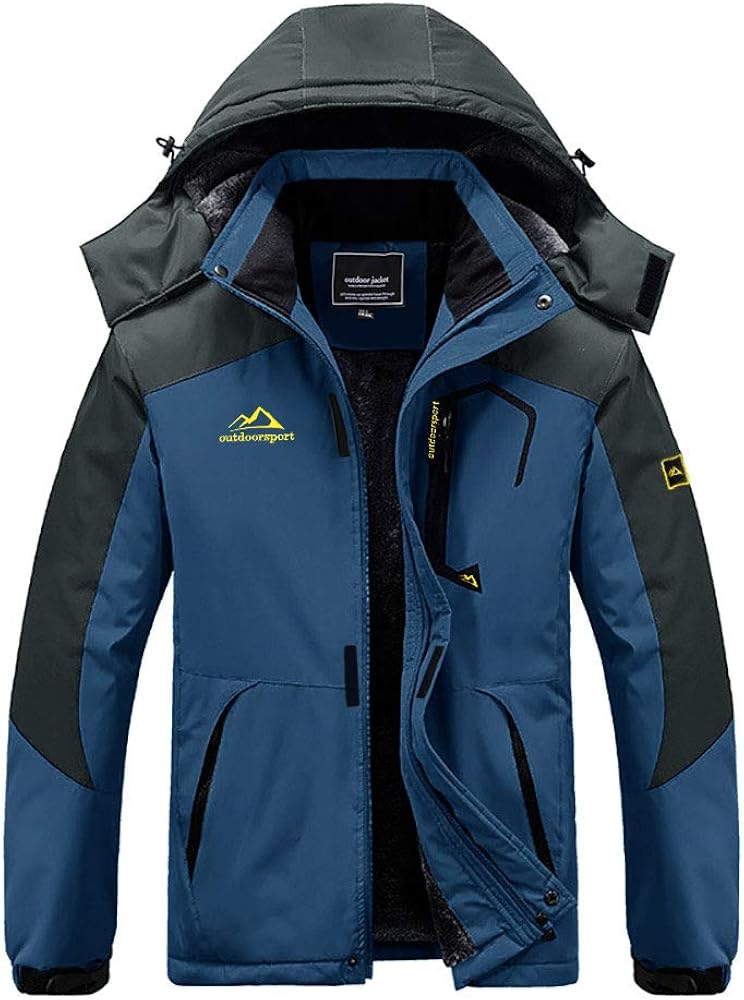 BIYLACLESEN Men's Winter Coats Windproof Parka Fleece Lined Ski Snowboard Jacket Windbreaker: Clothing