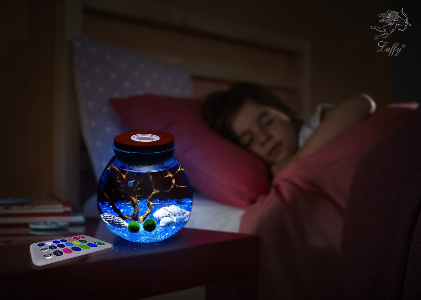 LED Glass Jar by Luffy- Remote Controlled Multi Colored Light Jar- Thick and Durable Glass- Use for Creative Wedding Decor, in Your Home or Garden- Special, Original and Unique Gift