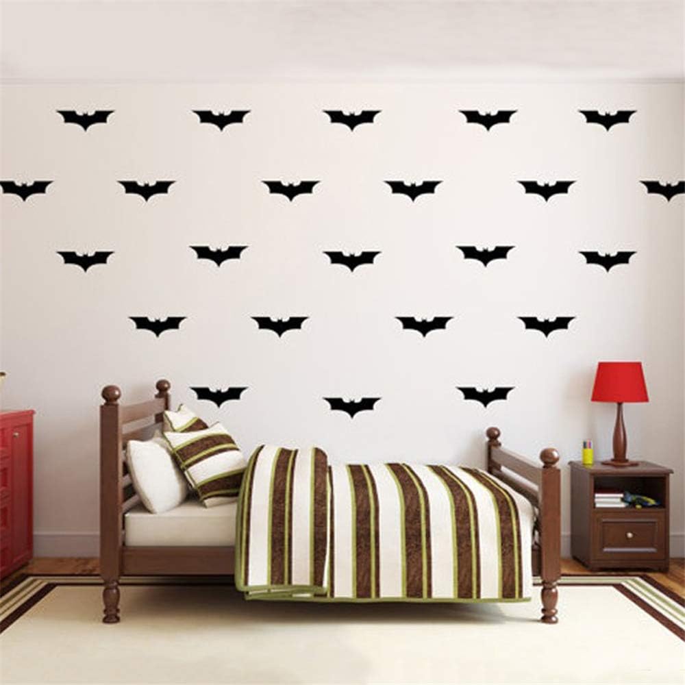 Batman Wall Sticker Decal 50 Pieces/Set Batman Logo Vinyl Wall Decals Nursery 3D Wall Art Stickers Wallpaper Poster Sticker