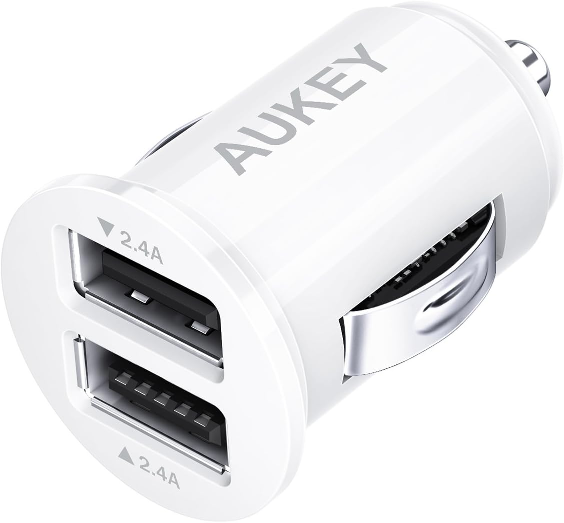 AUKEY Cargador de Coche con Doble Puerto Cargador Móvil 24W / 4,8A ...