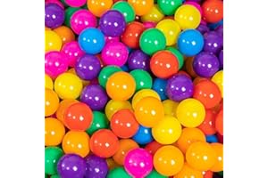 hashiny Ball Pit Balls for Kids, 500 Count, 2.2" BPA Free Non-Toxic Crush Proof Plastic, 7 Colors, Net Bag Included