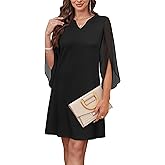 RUMIA Cocktail Dresses for Women Chiffon Sleeve Wedding Guest Dress (XS-3XL)