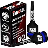 JEUCLEL 2PCS 6mm Hex Impact Bit Socket, H6 1/2" Drive Allen Socket, Cr-Mo | 3-Inch, Lengthen Hex Screwdriver Adapter for Electric Ratchet Wrenches Fastening Screws, Socket Wrench, Head Drill