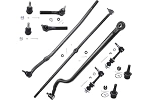 Detroit Axle - 4WD Front 11pc Suspension Kit for 2000 2001 2002 Dodge Ram 2500 3500, 4 Upper & Lower Ball Joints 4 Inner & Outer Tie Rods 2 Sway Bar Links 1 Track Bar Replacement
