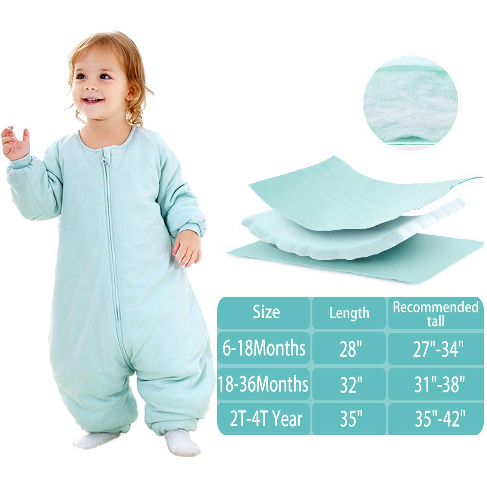 RESTCLOUD Baby Sleep Bag with Feet Winter, Wearable Blanket with Legs, Sack for Toddler Thicken 2.5 TOG (Pink, 18-36 Months)