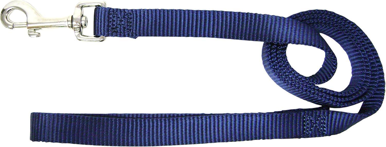 Hamilton 6-Feet Long Single Thick Deluxe Nylon Lead with Swivel Snap, 5/8-Inch, Navy Blue