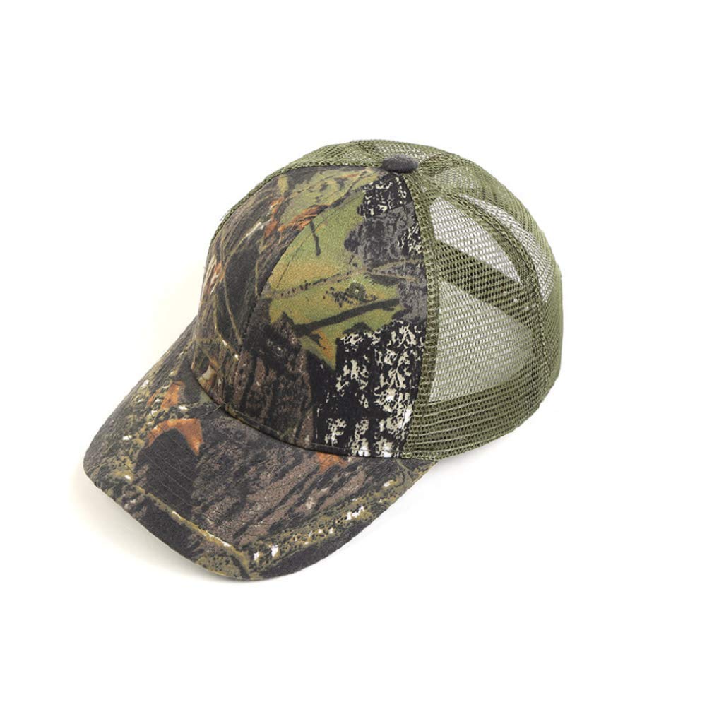 HYCOPROT Camo Hat, 6 Panel Mesh Hunting Baseball Cap (Wood)