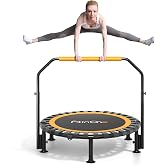FitinOne 40"/48" Foldable Mini Trampoline Load 330lbs, Portable Exercise Rebounder with Durable Bungee Band, Fitness Trampoline for Adults