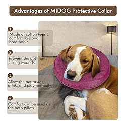 MIDOG Dog Cone Collar, Inflatable Dog Neck Donut