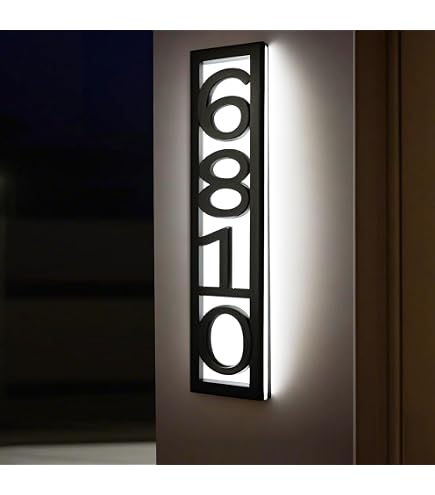 Solar House Number Sign - 3D Acrylic Numbers With Dual Lighting Modes & Installation Options