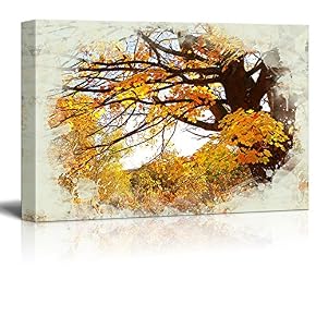 Print Landscape Beautiful Autumnal Maple Tree Close Up
