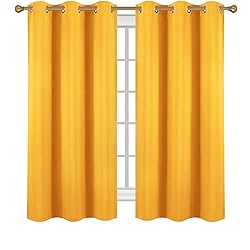 Diraysid Yellow Grommet Blackout Curtains for