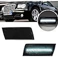 2Pcs White Full LED Side Marker Lights for Chrysler 300 2005-2014 Front Bumper Sidemarker Lamp Driving Running Light Smoked Lens