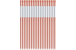 JXRHY 20Pcs 5/16" Driveway Marker Reflective Driveway Poles Fiberglass Snow Stakes with Reflective Tape for Easy Visibility at Night (4Ft-20Pcs-Orange)