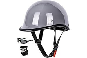 Yesmotor Vintage Motorcycle Half Helmet - Lightweight Low Profile Open-Face Half-Face Helmet – DOT Approved