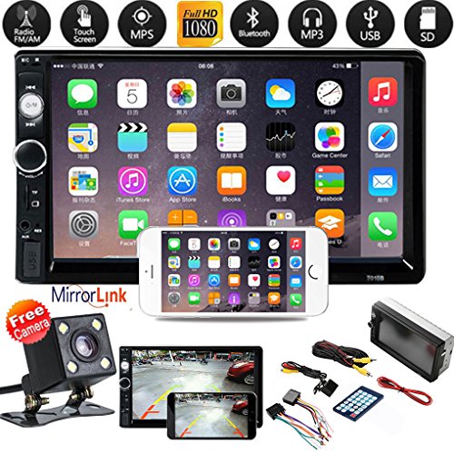 Loria Vehicle Car Black 2 Din MP5 Player Radio Stereo 7 Inch HD Touch Screen with Reverse Camera Mirror Link