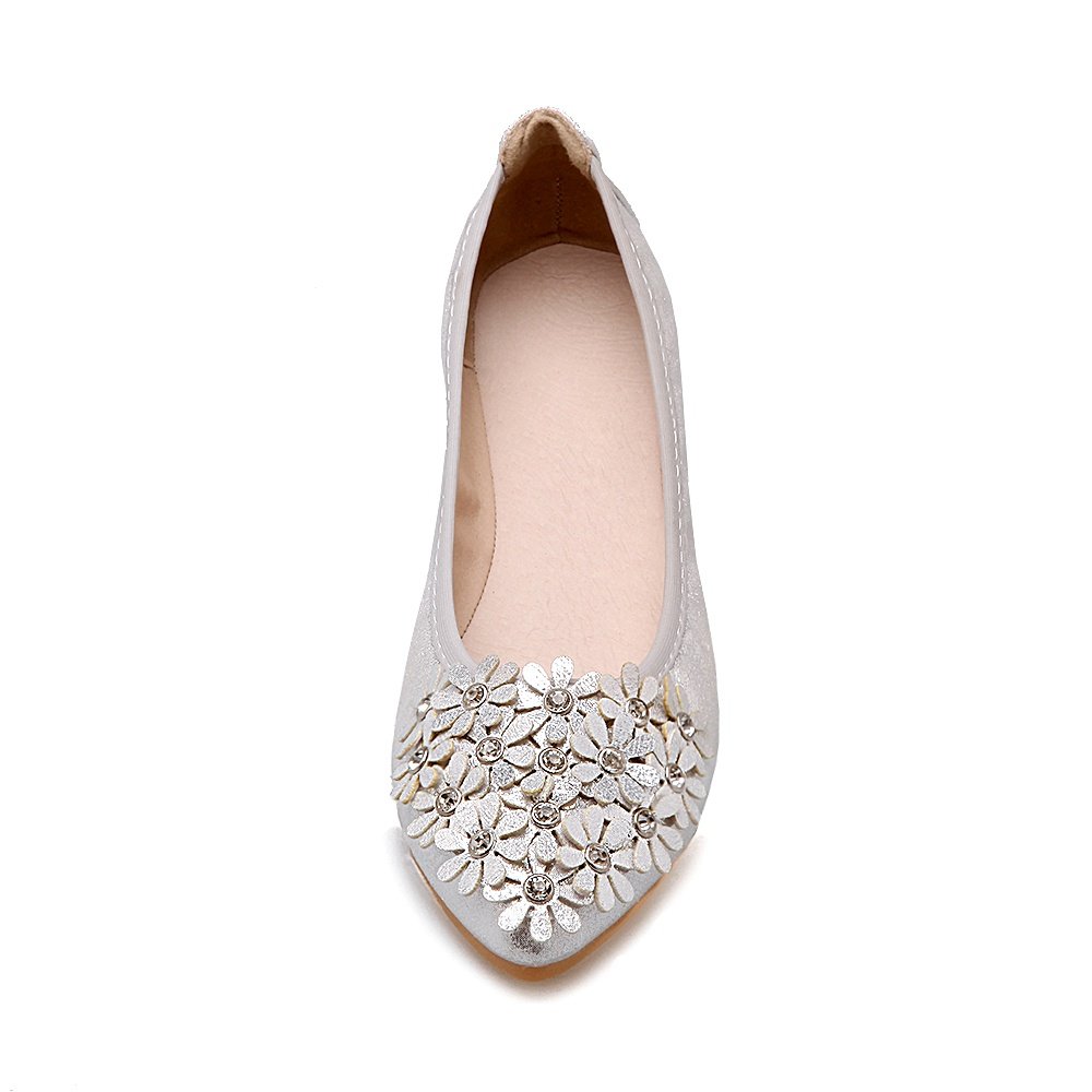 Meeshine Women Comfort Ballet Flats Pointy Toe Sequins Comfortable Slip On Dress Shoes - Image 4