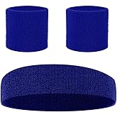 ewkft 1set Sports Headbands with Wristband for Men,Moisture Wicking Workout Headband,Sweatbands Wrist/Sweat Bands for Running,Cycling,Football,Yoga,Sports Hairband for Women