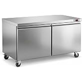 LCEKY 60.2" W Sandwich Salad Prep Table Refrigerator Commercial Refrigerator with Stainless Steel Fan Cooling Kitchen Equipment