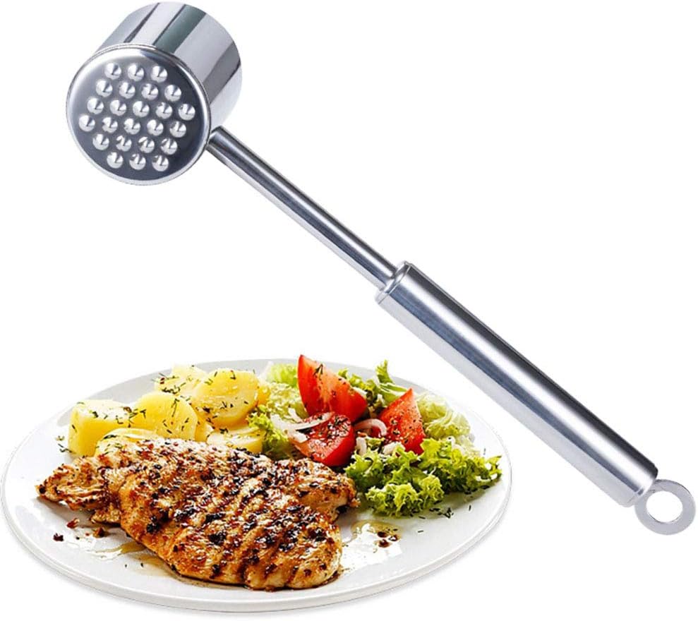 Wlcome Household Hand Tool 丨Stainless Steel Long Handle Meat Hammer Tenderizer Beef Steak Kitchen Tools Home Repair Tools