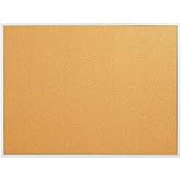 Staples Cork Bulletin Board, Aluminum Frame, 3x2 Ft, Self-Healing | Vertical or horizontal mount for pinning notes, photos, and announcements.