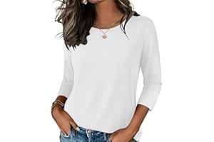 Zeagoo Women's Casual 3/4 Sleeve T-Shirts Crew Neck Cute Tunic Tops Basic Tees Blouses Business Work Tee Tops 2025