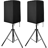 Speaker Cover, Outdoor Speaker Covers for PA/DJ Lightweight Powered Speaker, UV Protection Water Resistant Dustproof 210D Oxford Cloth Speaker Covers (2 PCS) (Black, 12 Inch)