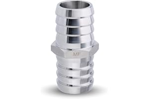 MAACFLOW MAACFLOW Stainless Steel 1" Hose ID Barb Fitting Splicer Repair Union Mender (Barb OD 1.02") (Pack of 1)