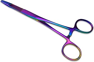 XTRM CRAFT Olsen Hegar Craft Needle Holder 7.5" Rainbow - Precision Needle Handling and Suturing, Stainless Steel, Multicolor Needle Holder for Crafting DIY