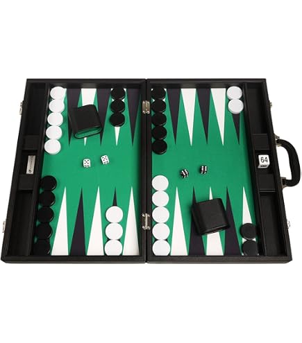 Amazon.com: 19-inch Premium Backgammon Set - Dark Brown Board