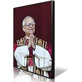 foefvpeft Pope Leo Xiv Canvas Wall Art, Catholic Religious Picture Poster, Pope in Prayer Glossy Print Painting for Church Prayer Room, Christian Home Wall Decor 16x24in Unframed (Made In USA)