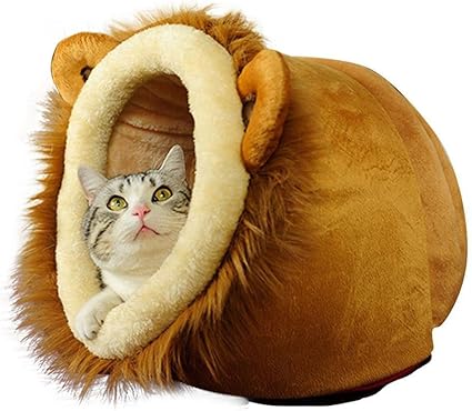 Owikar Lion Style Chaud Chat Chien Maison Dessin Animé Coton
