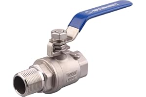 DERNORD Full Port Ball Valve 3/4 Inch - Male x Female Stainless Steel 304 Heavy Duty for Water, Oil, and Gas,1000WOG (3/4 Inch NPT)